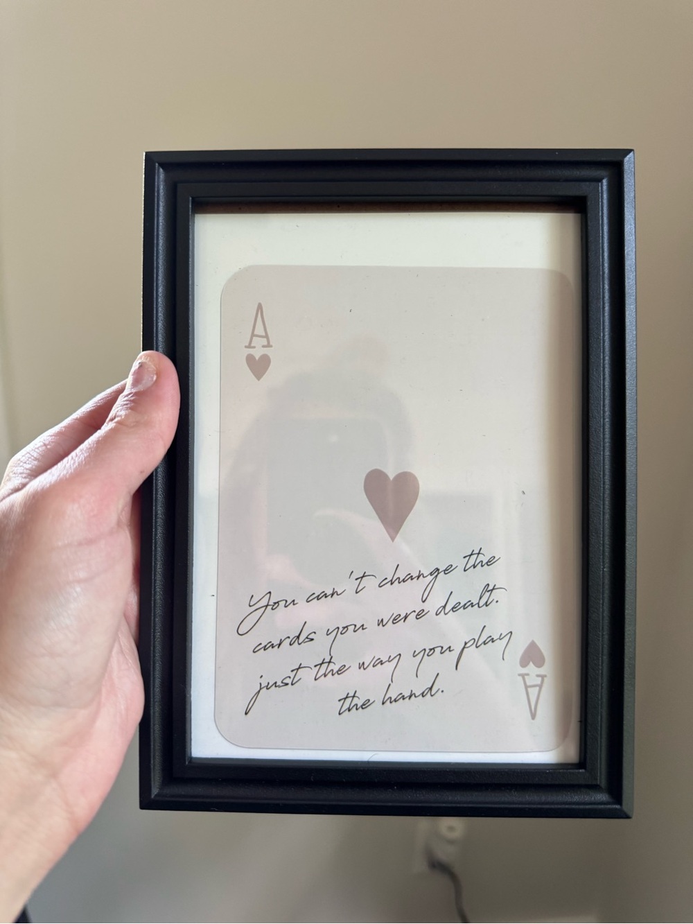 Classic Black Picture Frame with Ace Heart Print